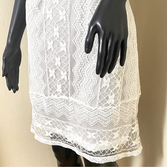 Knitted Laced White Fashion Summer Dress With Tassels. SZ L - Picture 6 of 14